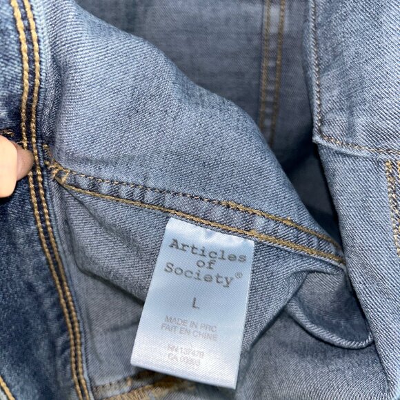 Denim Jeans Jacket, Articles of Society LA, Size L (runs small) - Picture 4 of 11